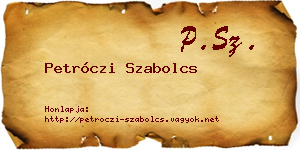 Petróczi Szabolcs névjegykártya