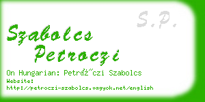 szabolcs petroczi business card